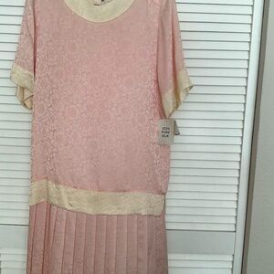 Argenti Soft pink 100% Pure Silk Dress featuring Soft Pleated Bottom